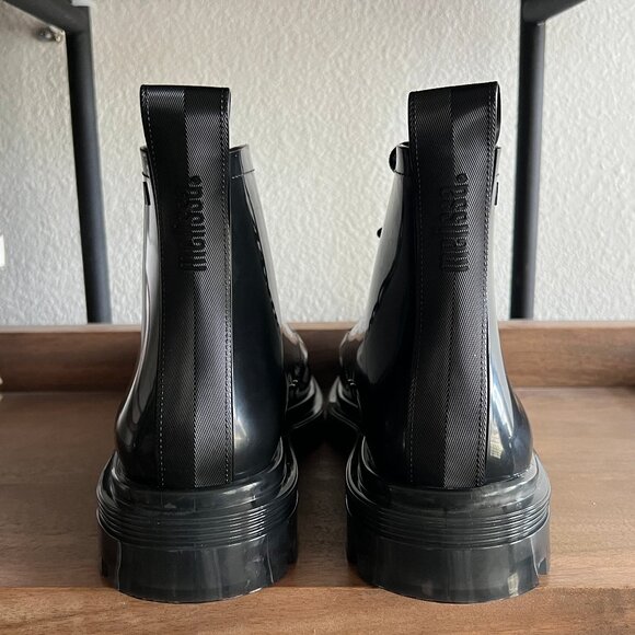 MELISSA Black Coturno Ad Combat Boots NEW 40/9 - Picture 3 of 8